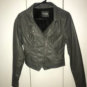 Women Charlotte Russe Gray Leather Jacket